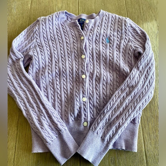 Ralph Lauren Cable Knit Sweater Girls 8-10 - Picture 2 of 5